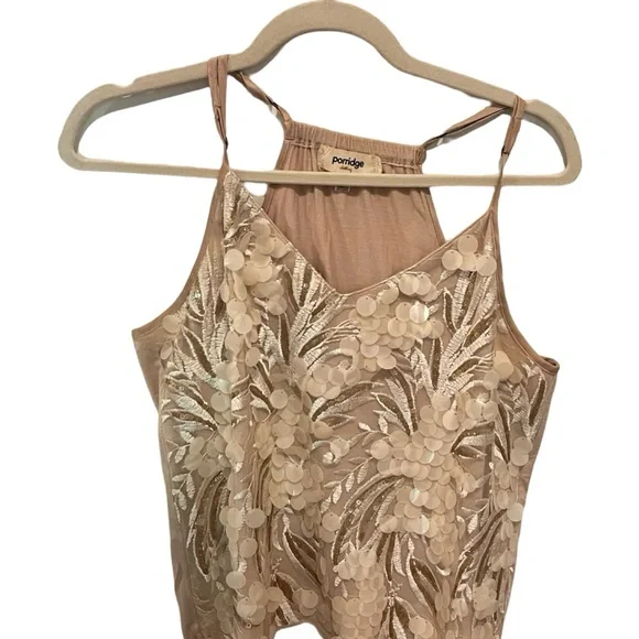 Gorgeous LN Porridge Arielle Sequin Tank from Anthropologie Size M (off-white). - Picture 3 of 6